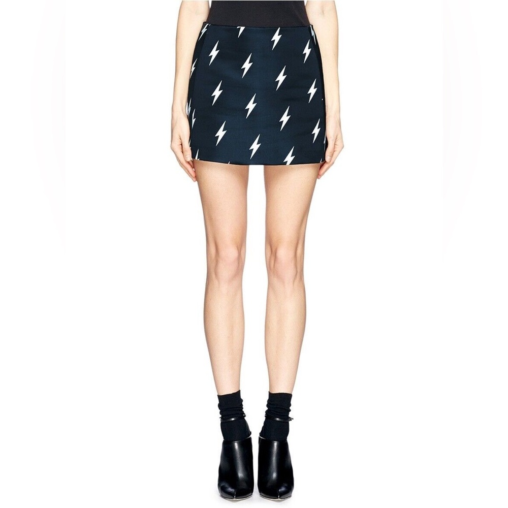 Neil Barrett lightning bolt mini skirt 40